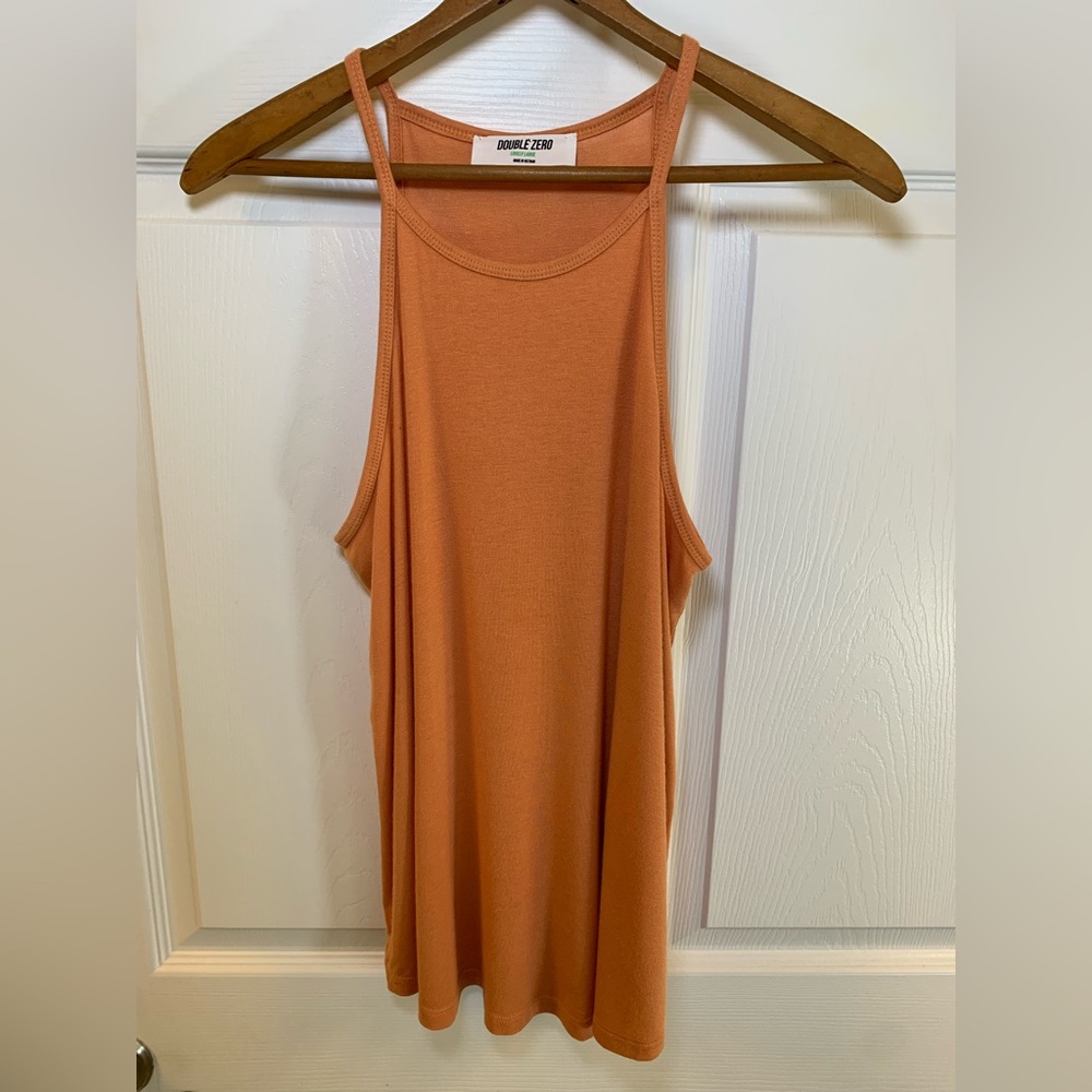 Peach Halter Style, high neck Tank sz L